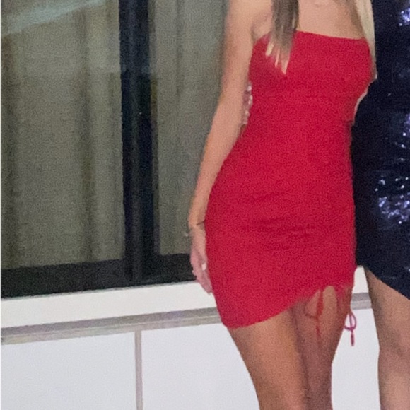 Red formal mini dress - Picture 2 of 2